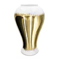 Wazon ceramiczny TALA z motywem cieniowania biało-złoty