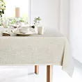 Obrus kremowy 140x220 cm INES 12 z przetykaną błyszczącą nicią