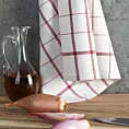 Ściereczka kuchenna 50x70 cm bawełniana kolor biały ,czerwony zdobiona kratką 200 g/m2 CHECK