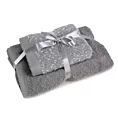Zestaw ręczników bawełnianych na prezent 2 szt kolor stalowy,jasnostalowy z efektym bukli 550 g/m2 TAMINA