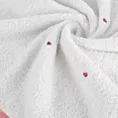 Ręcznik kąpielowy dziecięcy 100x100 cm bawełniany kolor biały, różowy z kapturem i haftem serduszek 400 g/m2 BABY 56