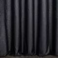 Zasłona szyta na taśmie 5 cm czarno srebrna z gładkiej tkaniny przeplatanej błyszczącą lureksową nicią