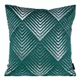 Poszewka na poduszkę 45x45 cm welwetowa ciemnoturkusowa ze srebrnym geometrycznym nadrukiem BLINK 36