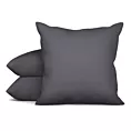 Poszewka szyta grafitowa z gładkiej tkaniny typu dimout