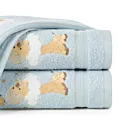 Ręcznik kąpielowy 50x90 cm bawełniany kolor niebieski z aplikacja z żyrafą 450 g/m2 BABY 41