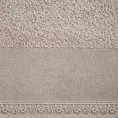 Ręcznik do rąk 30x50 cm bawełniany kolor beżowy z koronkową bordiurą 500 g/m2 EMI