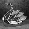 Łabędź figurka ceramiczna PALMERA zdobiona drobnymi kryształkami, w stylu glamour