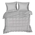 Pościel 220x200 cm z satyny bawełnianej kolor jasnoszary zdobiona elegancką koronką RETRO 5