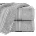 Ręcznik do rąk 30x50 cm bawełniany kolor srebrny z bordiurą w paski 550 g/m2 ELEN
