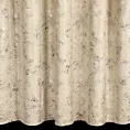 Zasłona beżowo, szampańska ze wzorem liści bananowca z miękkiego welwetu 135x270 cm taśma - TULIA