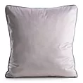 Poszewka na poduszkę 45x45 cm welwetowa biało, szara z roślinnym nadrukiem VELVET 203