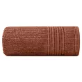 Ręcznik kąpielowy 50x90 cm bawełniany kolor ceglasty podkreślony bordiurą tkaną w wypukłe paski 500 g/m2 ROME