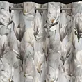 Zasłona popielato, kremowa z motywem kwitnących magnolii, zaciemniająca 140x250 cm przelotka - LARI