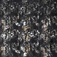 Zasłona welwetowa czarno, szampańska z nadrukiem metalicznym 140x270 cm taśma - MARIELA
