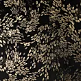 Zasłona welwetowa czarna zdobiona nadrukiem liści 140x270 cm taśma - FELIS