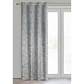 Zasłona welwetowa srebrno, złota z efektem błyszczącej przecierki 140x250 cm przelotka - KORNELIA