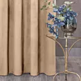 Komplet 2 szt. zasłon ciemnobeżowych z welwetowej tkaniny 140x250 cm przelotki - DARLA