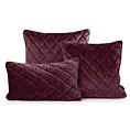 Poszewka na poduszkę 45x45 cm welwetowa, bordowa pikowana we wzór karo z ozdobną wypustką VELVET 27 Eurofirany Premium