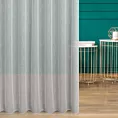 Firana szyta na flexach biała matowa z efektem pionowych prążków, wykończona obciążnikiem