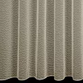 Firana szyta na taśmie 5 cm beżowa z miękkiej matowej tkaniny o strukturze siatki, wykończona obciążnikiem