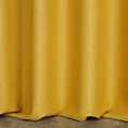 Zasłona szyta na taśmie 5 cm musztardowa z tkaniny z dodatkiem połyskującej nici, z widocznym ozdobnym splotem