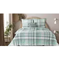 Pościel 160x200 cm flanelowa kolor miętowy, jasnoszary w klasyczną kratę MONTENEGRO Terra Collection