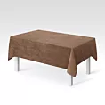 Obrus szyty miedziany z miękkiej tkaniny szenilowej typu dimout o naturalnym splocie