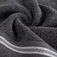 Ręcznik kąpielowy 70x140 cm bawełniany kolor czarny w kontrastujące pasy 500 g/m2 TRIS
