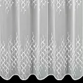 Firana szyta na taśmie 5 cm LEYA biała z matowej tkaniny haftowanej w pasowy geometryczny wzór