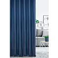 Zasłona szyta na taśmie 5 cm granatowa z gładkiej tkaniny z delikatnym połyskiem