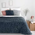Koc z przyjemnego futerka 130x170 cm granatowy ADORE
