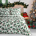 Pościel świąteczna 140x200 cm z mikrowłókna kolor biały, zielony TORI