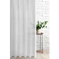 Firana szyta na taśmie 5 cm biała z miękkiej i połyskliwej tkaniny, wykończona obciążnikiem
