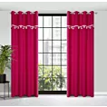 Zasłona amarantowa z aplikacją w księżyce 140x250 cm przelotka - MOON