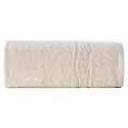 Ręcznik do rąk 30x50 cm bawełniany kolor beżowy zdobiony bordiurą z błyszczącym wzorem 500 g/m2 KARIN
