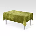 Obrus szyty SAFARI 1 oliwkowy z miękkiej welwetowej tkaniny z połyskiem i poziomym prążkiem