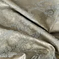 Zasłona szyta na taśmie 5 cm RICCA złoto popielata nowoczesna z wypukłym wzorem ornamentowym i połyskiem