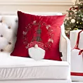 Poszewka na poduszkę świąteczna 45x45 cm czerwono, biała zdobiona aplikacja skrzata