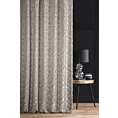 Zasłona szyta na taśmie 5 cm CASSIA beżowo srebrna z ekskluzywnej tkaniny o wypukłym wzorze ornamentowym i delikatnym połysku Italissima Eva Minge