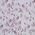 Dekoracja okienna biało, fioletowa z lekkiej etaminy z nadrukiem drobnych liści 140x250 cm przelotka - NOEMI