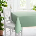 Obrus szyty miętowy z gładkiej tkaniny z delikatnym połyskiem