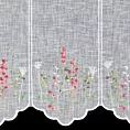 Tkanina firanowa zazdrostka zdobiona haftem drobnych kwiatuszków