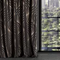 Zasłona czarno, złota z wzorem geometrycznym z welwetu 140x270 cm taśma imitująca flex - VICTORIA 3 - Limited Collection