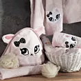 Ponczo kąpielowe dziecięce 60x120 cm bawełniane kolor różowy z aplikacją kotka 310 g/m2 BABY 72 Eurofirany