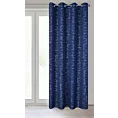 Zasłona granatowa ze srebrnym geometrycznym nadrukiem 140x250 cm przelotka - EVI