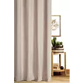 Zasłona szyta na taśmie 5 cm beżowa z miękkiej szenilowej tkaniny z efektem melanżu