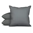 Poszewka szyta szara z gładkiej tkaniny typu dimout