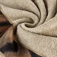 Ręcznik kąpielowy 50X90 cm bawełniany kolor beżowy,czarny z designerską bordiurą 500 g/m2 EVA 23 Eva Minge
