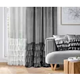 Zasłona welwetowa stalowa zdobiona falbanami 140x270 taśma - CHARLOTTE 1