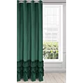 Zasłona welwetowa ciemnozielona zdobiona falbanami 140x250 przelotka - CHARLOTTE 1